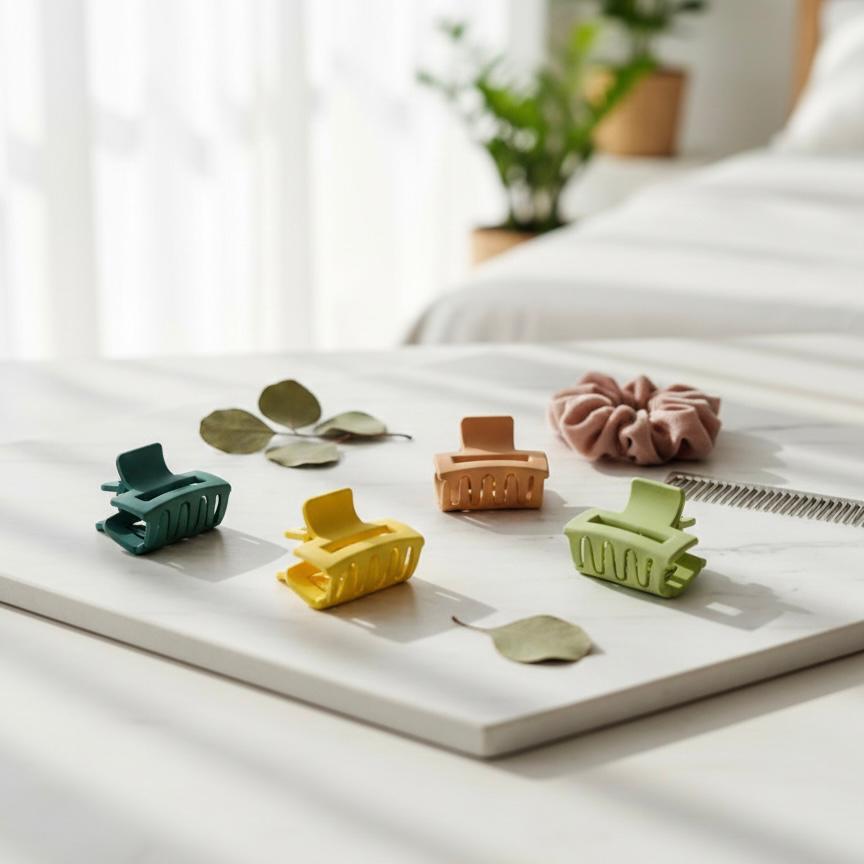 5-Piece Premium Medium Size Matte Hair Claw Clip Set – 100% Quality Hair Accessories