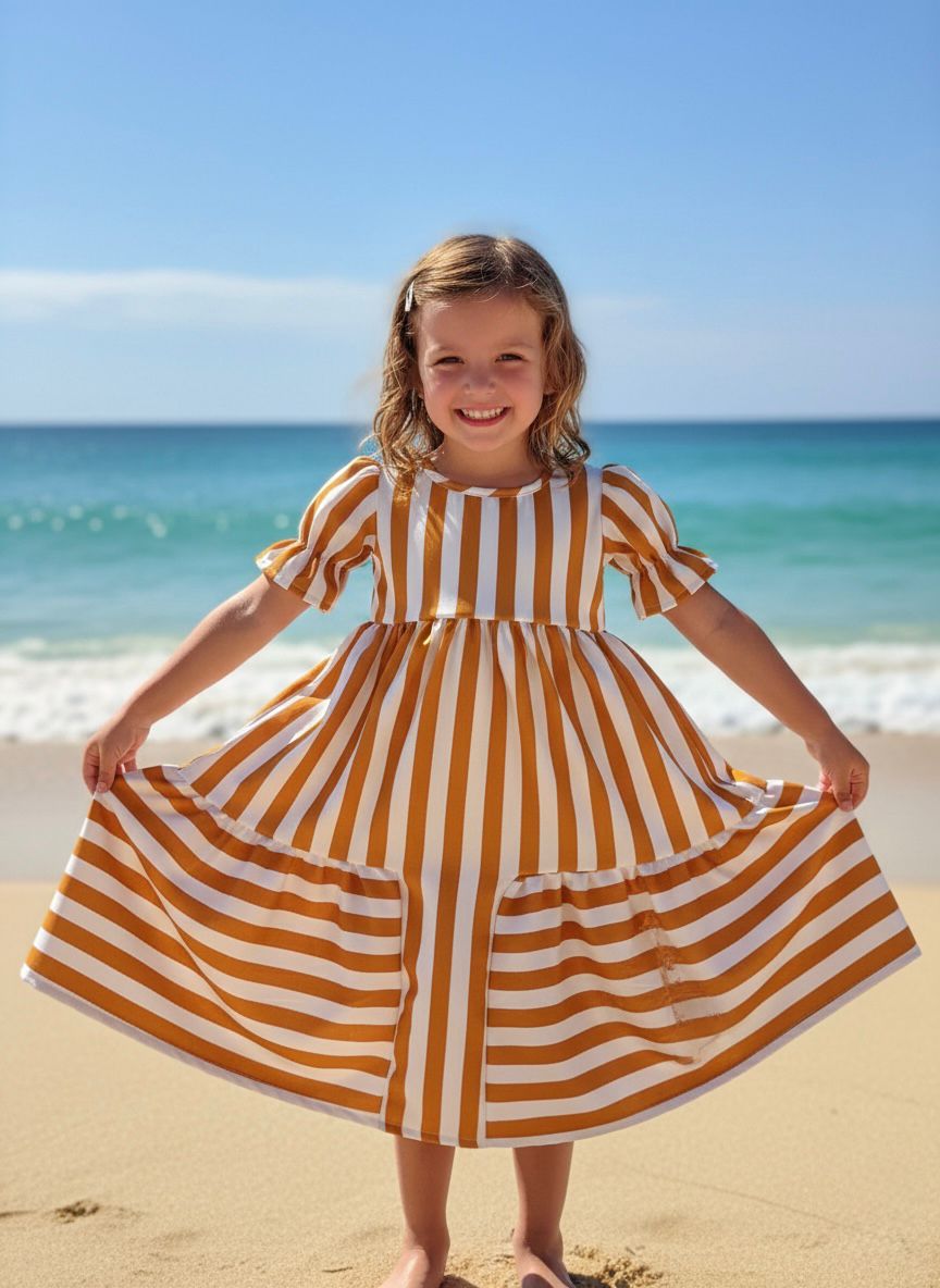 Elegant Soft Linen Girl Frock – 100% Quality Comfort Collection