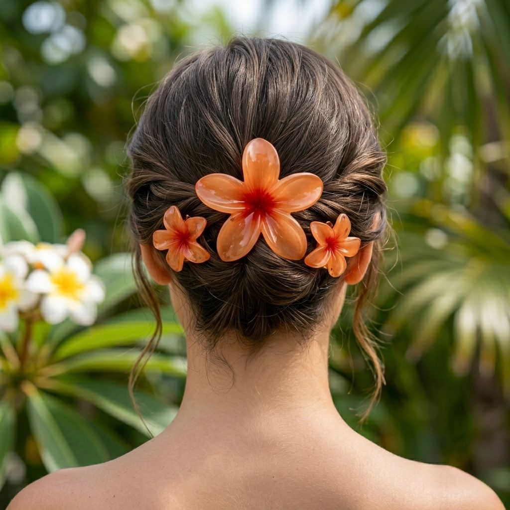 Araliya Flower Hair Clip 3-Piece Set – 100% Quality Floral Accessory