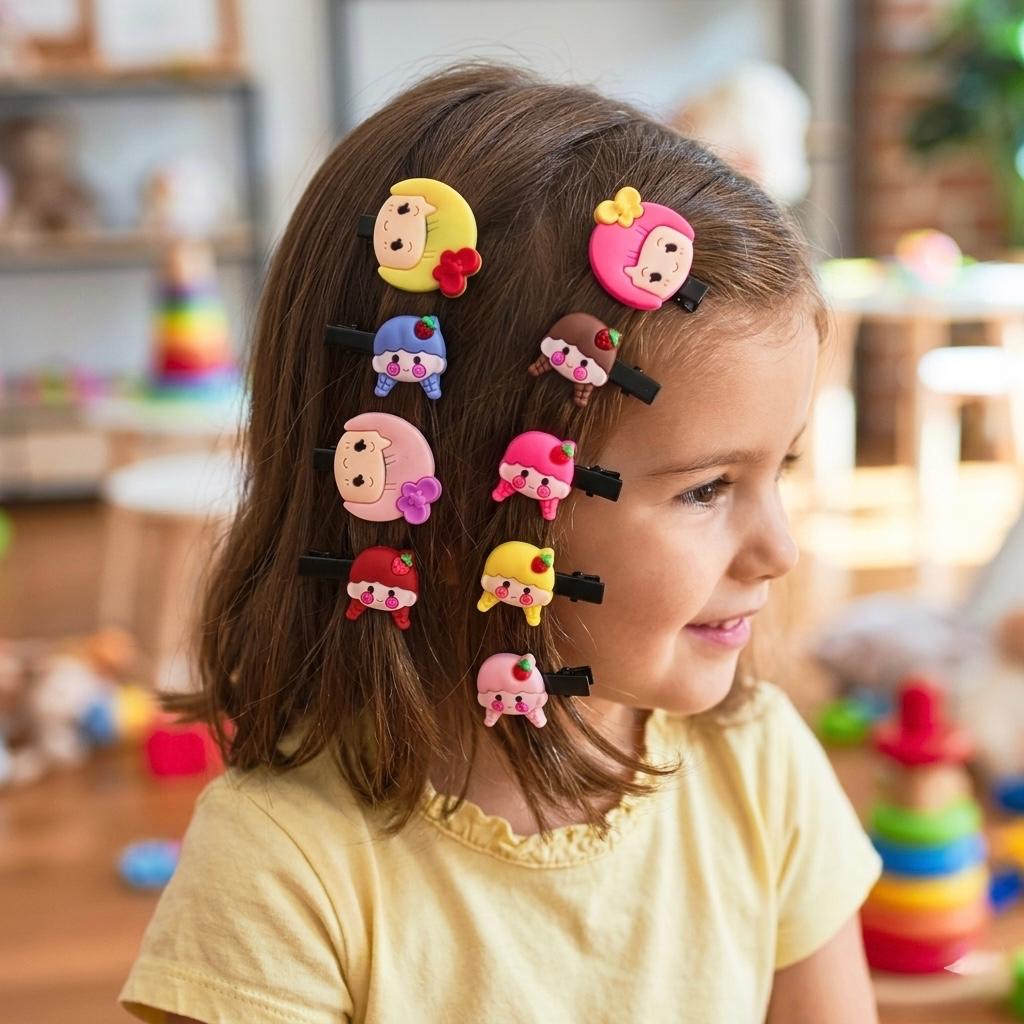 10-Piece Modern Kids' Mixed Hair Clip Card – 100% Quality Variety Set