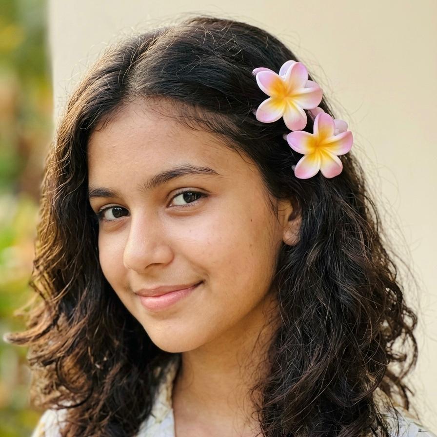 Araliya Medium Floral Hair Clip Set – 2 Pcs Per Card