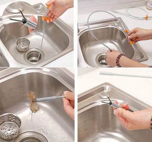 1.6m Heavy-Duty Sink Blockage Cleaner & Flexible Drain Grabber